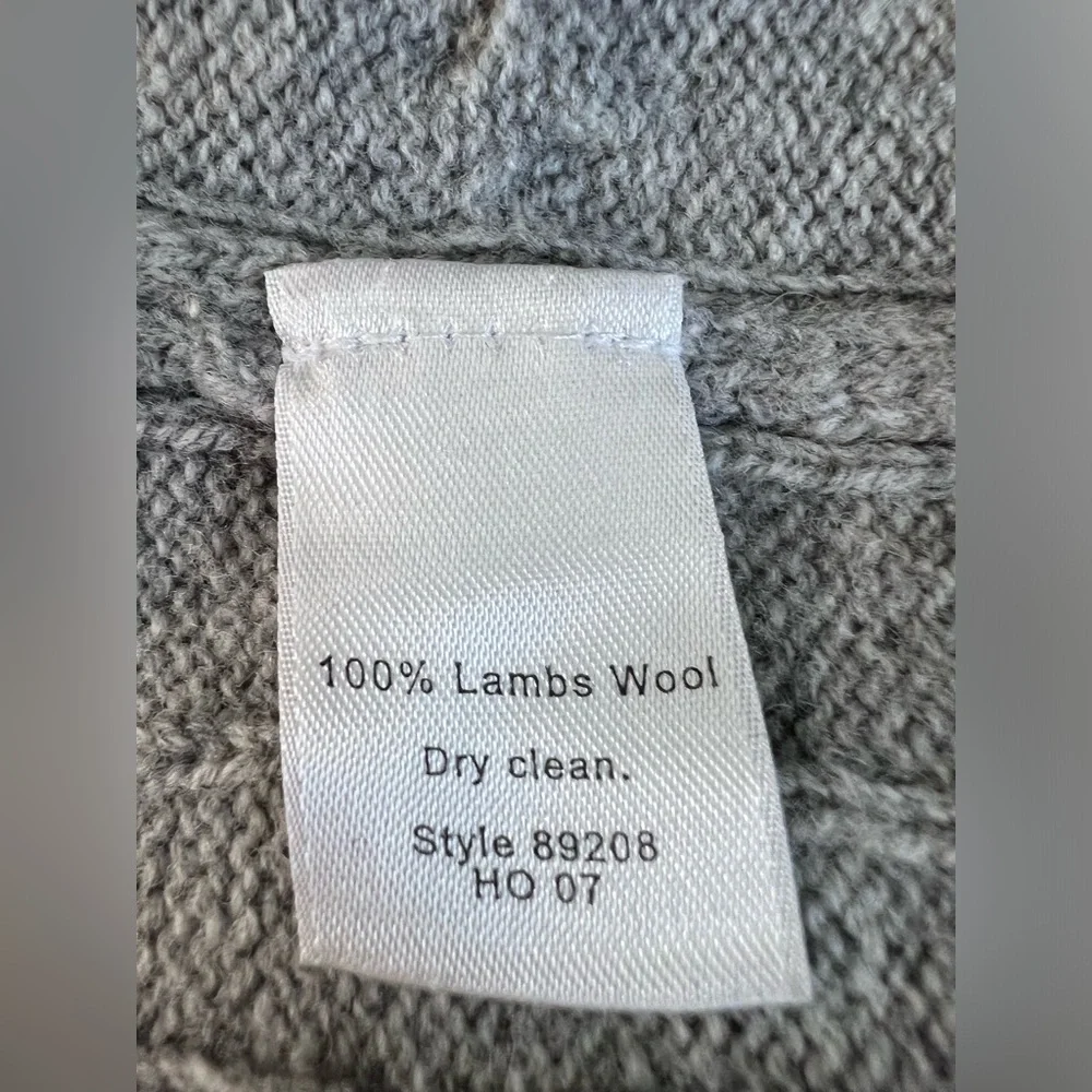 J Crew Knit‎ Sweater Men's Extra Large Gray Lambs Wool 1/4-Zip Mock-Neck